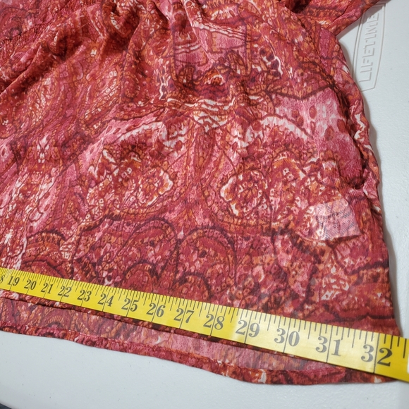 Pure Energy Size 4X Plus Smocked Babydoll Sheer Kimono Sleeve Top Blouse - Picture 7 of 11